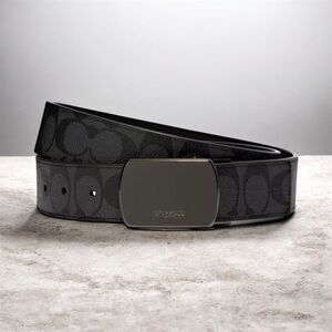 COACH Belt Signature Leather Black CC Logo 91286 M19 44 42